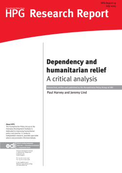 Dependency and humanitarian relief