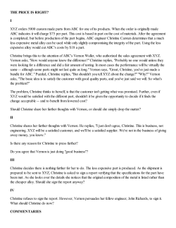 THE PRICE IS RIGHT? I XYZ orders 5000 custom made parts from