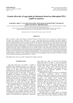 Genetic diversity of sago palm in Indonesia based on chloroplast DNA