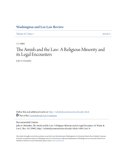 The Amish and the Law: A Religious Minority and its Legal Encounters
