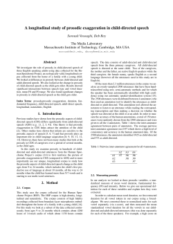 A longitudinal study of prosodic exaggeration in child