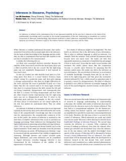 Inferences in Discourse, Psychology of