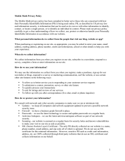 Privacy Policy - Mobile Math Lab