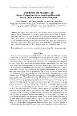 Distribution and Abundance of Aedes (Finlaya