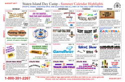 August Calendar - Staten Island Day Camp