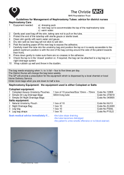 Guidelines for Flushing Nephrostomy Tubes