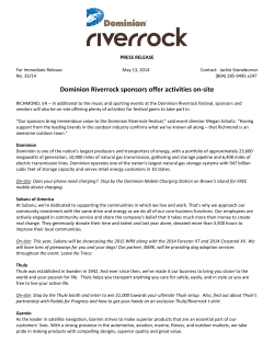 PRESS RELEASE - Dominion Riverrock