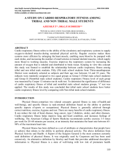 a study on cardio respiratory fitness among tribal and non tribal male