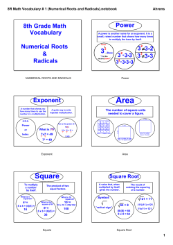 (Numerical Roots and Radicals).