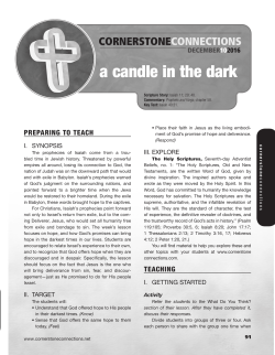 a candle in the dark - Cornerstone Connections