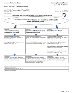 How do you use reasoning and logic to solve geometric proofs?