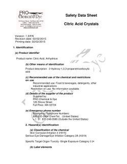 Citric Acid Crystals SDS
