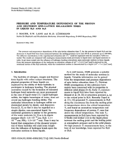 PRESSURE AND TEMPERATURE DEPENDENCE OF THE