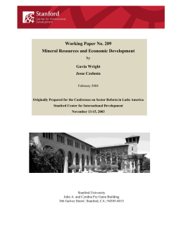 Mineral Resources and Economic Development