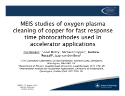 MEIS studies of oxygen plasma cleaning of copper for fast