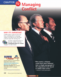Chapter 12: Managing Conflict