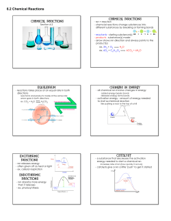 6.2 Chemical Reactions