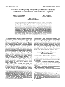 Dissociation of Unconscious From Conscious Cognition