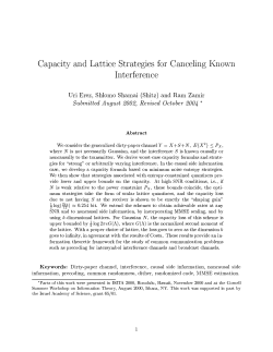Capacity and Lattice-Strategies for Cancelling Known Interference