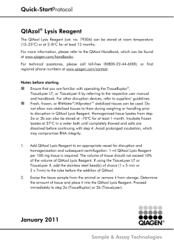 Quick-StartProtocol QIAzol&reg; Lysis Reagent January 2011