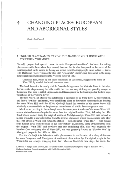 changing places: european and aboriginal styles - ANU Press