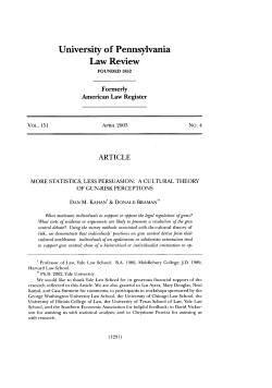 A Cultural Theory of Gun-Risk Perceptions