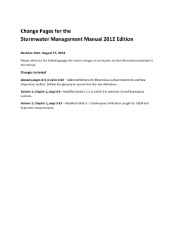 Change Pages for the Stormwater Management