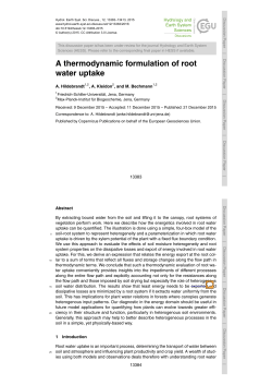A thermodynamic formulation of root water uptake