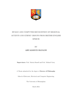 human and computer recognition of regional accents and ethnic