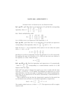 ASSIGNMENT 5 Introduction to Eigenvalues and Eigenvectors Q.1
