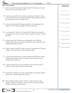 Division Word Problems (3÷1) w