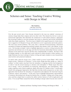 Schemes and Sense: Teaching Creative Writing with Design in Mind