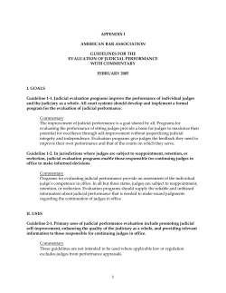 Guidelines for the Evaluation of Judicial Performance with