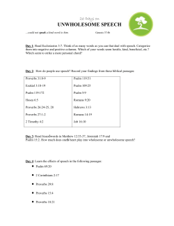unwholesome speech - Greenridge Baptist Church