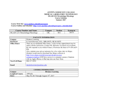 Summer 2017 Syllabus - Austin Community College