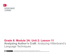 Grade 8: Module 3A: Unit 2: Lesson 11