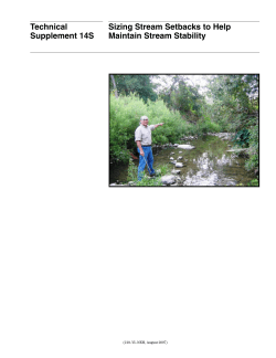 Sizing Stream Setbacks to Help Maintain Stream Stability