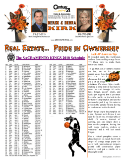 The SACRAMENTO KINGS 2010 Schedule