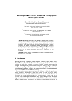 The Design of OPTIMISM, an Opinion Mining