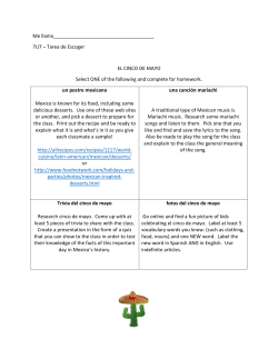 Tarea de Escoger EL CINCO DE MAYO Select ONE of the following