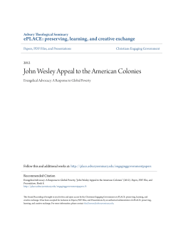John Wesley Appeal to the American Colonies - ePLACE