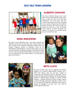 Meet your ISLC Team Leaders! - Operation Smile Student Programs