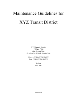Maintenance Guidelines for