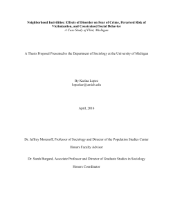 Neighborhood Incivilities: Effects of Disorder on Fear of