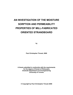 an investigation of the moisture sorption and permeability properties