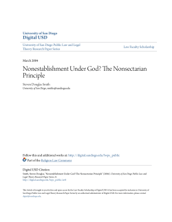 Nonestablishment Under God? The Nonsectarian Principle
