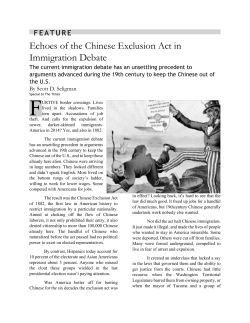 Echoes of the Chinese Exclusion Act in Immigration Debate