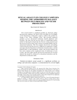 Sexual Assault on College Campuses: Seeking the