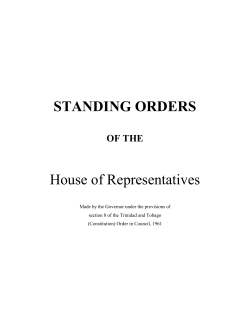 Standing Orders of the House of Representatives