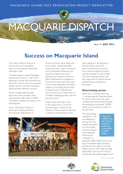 Issue 14 - July 2014 - Tasmania Parks and Wildlife Service